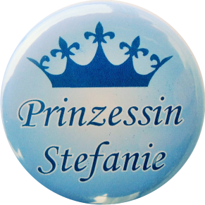 Prinzessin Button blau mit Namen